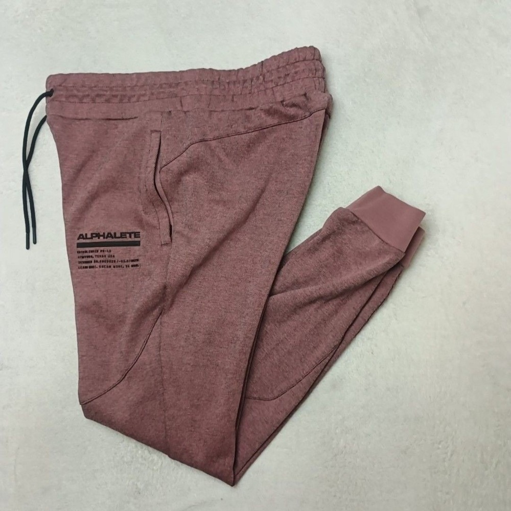 Alphalete Pants Mens M Pink Jogger Slim French Terry Drawstring Pockets Workout